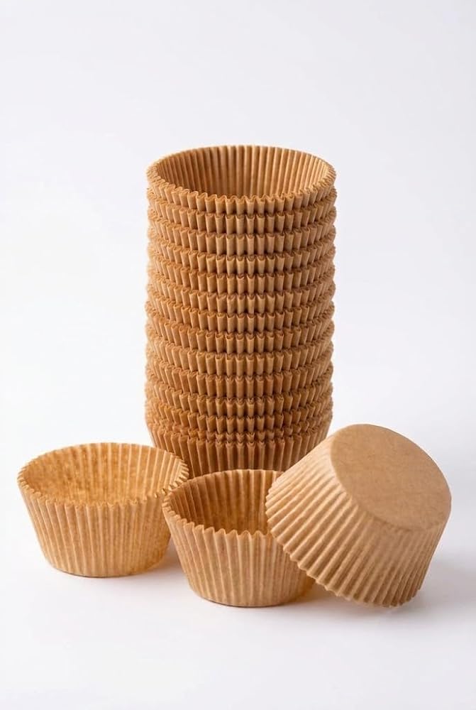Orret Home 100 Adet Kraft Kek Kapsülü Cupcake Muffin Kalıbı Yanmaz Yapışmaz Yağlı Kağıttan Tek Kullanımlık Fırın Uyumlu Kek Kalıbı (100)