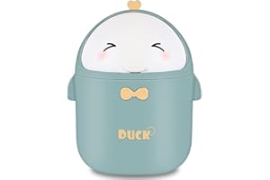 TUHNHGD Mini poubelle avec couvercle, jolie poubelle de table de dessin animé, mini poubelle de table avec couvercle, boîtes portables, petits fromages pour la maison, le bureau, le salon, le bureau