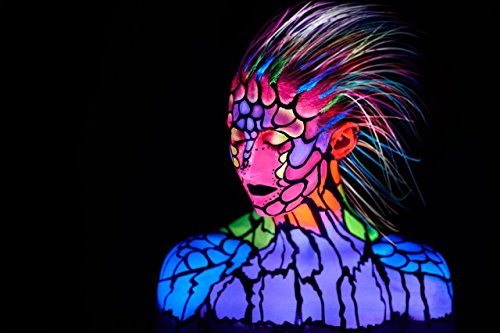 Fluoreszierende UV Neon Farbe für Gesicht und Körper 6 x 10 ml Röhren – leuchten Party Clubbing Festivals begeisterte - 3