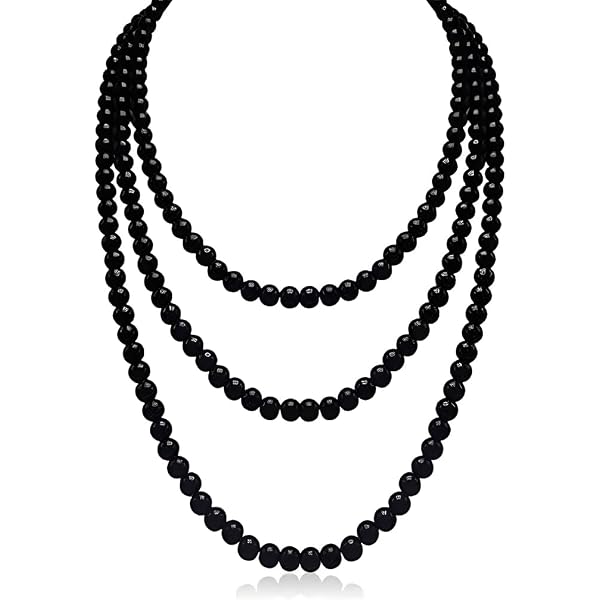 "Avalaya Collana Unica In Perline Di Vetro Intrecciate – Nero/Tortora/Trasparente (52 Cm) - Eleganza Organica"