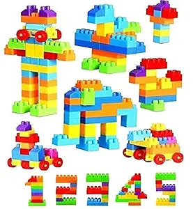 GRANTH Blocks Smart Activity Fun and Learning Train Blocks for Kids, Multi Color Building Bricks and Blocks for Kids, Building Blocks for Kids Best Gift Toy(100+ Pcs Learning Block)
