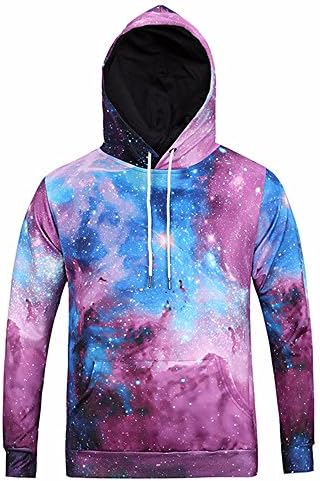 Men'S Fashion Sweater Coat Star 3D Digital Print Hooded Hoodies Coat Picture Color Xl Hoodies