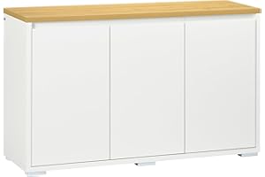 HOMCOM Aparador de Salón Armario de Almacenamiento Mueble Auxiliar de Cocina con 3 Puertas y Estantes Ajustables para Comedor Entrada 120x37x75 cm Blanco