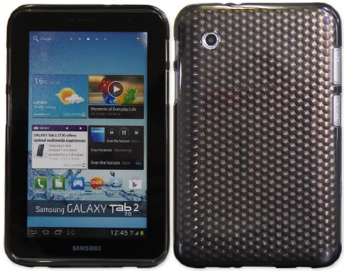 Luxburg® Diamond Design Schutzhülle für Samsung Galaxy Tab 2 7.0 GT-P3100 in Farbe Anthrazit Grau, Hülle Case aus TPU Silikon