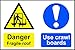 Produktbild Spectrum Industrie 36.662,4 cm Danger Fragile Dach Verwenden kriechen Boards Nicht selbstklebend PVC, Mehrfarbig, 600 x 400 mm
