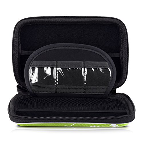 kwmobile Hardcase Tasche Hülle für externe Festplatten (2,5″) mit Ranken Swirl Design – Schutzhülle in Weiß Hellgrün - 4