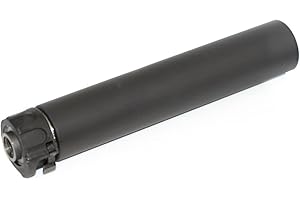 AIRSOFT WEBSITE Airsoft Softair Ausrüstung 5KU 213mm SOCOM762 RC Airsoft Suppressor verlängert Fassrohr Barrel Tube mit -14mm CCW Flashider Schwarz