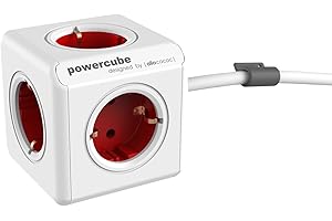 ‎ALLOCACOC Segula Tischsteckdose PowerCube ext. 5fach Rot 1, 5m 50450