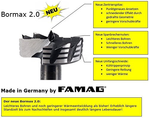 FAMAG Bormax 2.0 WS-Forstnerbohrersatz 5-teilig D=15,20,25,30,35mm im Holzkasten - 2