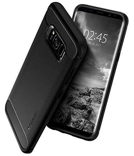 Spigen-Rugged-Armour-Case-for-Samsung-Galaxy-S8-Durable-Shock-Absorption-Carbon-Fibre-Design-Black