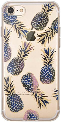 iPhone 7 Case, iPhone 8 Case, OFFLY Transparent Silicone Soft TPU Protection Cover Cute Pattern for Apple iPhone 7 / iPhone 8 - Ananas