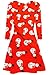 Produktbild Damen Langärmlig Olaf Santa Geschenke Glocken Schneemann Weihnachten Bedruckt Ausgestellt Swing Kleid Top - Schneemann Umarmung Rot, 36/38