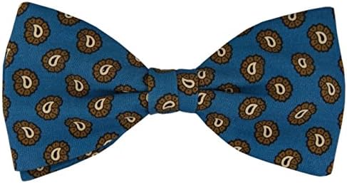 Paisley Patterned Silk Bow Tie 100% Pure Silk + Storage Box