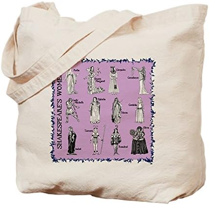 CafePress Shakespeare'S Women Square Natural Canvas Tote Bag, Reusable Shopping Bag