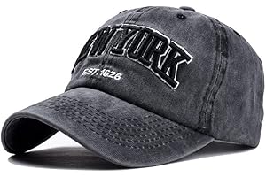 Joligiao Casquette de Baseball,Unisexe Vintage Jeans Chapeau Casquette Réglable Hip-hop Mode Snapback Sport Cap Broderie Lettres Trucker Motorcycle Cap