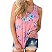 Produktbild Hffan Damen Tanktops Weste Frauen Sommer Print V-Ausschnitt Bluse Ärmellose Träger Shirt Sexy tops Bustier Mode Hemd Bluse Cami Kurz Oberteil Crop Top Schulterfrei Hemd Vest Shirt (Rosa, M)