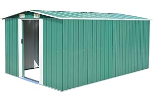 vidaXL Capanno da Giardino Metallo Verde 257x398x178cm Casetta Riparo Attrezzi