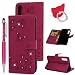Produktbild Idlehour A7/A750 2018 Handyhülle Flip Case für Samsung Galaxy PU Leder Case Cover Magnet Schutzhülle Tasche Skin Ständer Handytasche,Rosarot Diamant