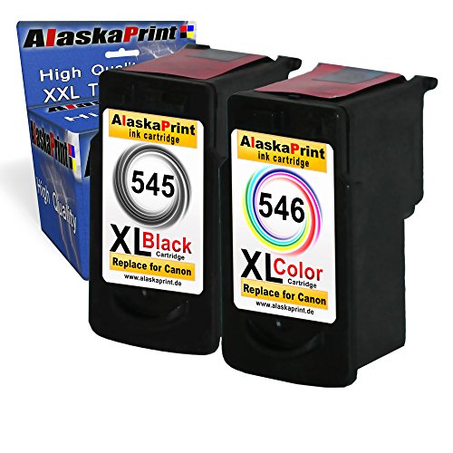 2er Set Drucker Tinten Patronen Kompatibel für Canon 1x PG-545 XL + 1x CL-546 XL IP 2850 MG 2550 MG 2500 Series MG 2450 MG 2400 Series MG 2950 MG 2455 MG 2555 IP 2800 Series MG 2900 Series