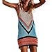 Produktbild Longra Damen Bikini Crochet Cover Up Fishnet Sarong Wrap Beach Cover Up Handmade Swimwear Bikinikleider Sommer Bademode Bohemian Longtuniken Kurz Strandkleid (Multicolor, S)