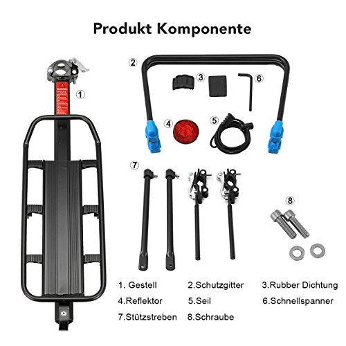 OUTERDO Aluminum Fahrrad Gepacktrager Carrier Sattelstutz Fur Fahrrad Mountainbike - 5