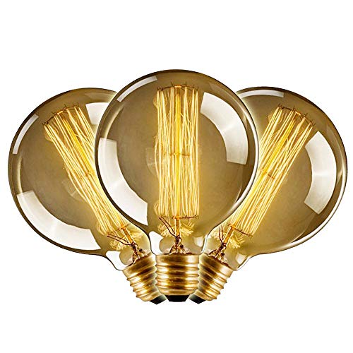 CMYK Edison bulb E27 40W Incandescent Vintage - Retro Old Globe 80mm Carbon Filament--3 pieza