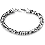 Treasure Bay Men's Bracelets - 925 Sterling Silver Bali Style Chain Bracelet for Men Length 19.5cm, 21.5cm and 23cm