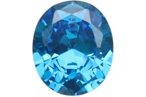 TEAFIRST 10X12mm Unheated 7.38ct Light Blue Sapphire Oval Cut Loose Cubic Zirconia Gemstone