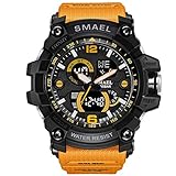 Blisfille Armbanduhren Damen Wasserdicht Wasserdicht Herrenuhr Partner Armbanduhr Multifunktional Schwarz Orange Outdoor Sportuhr Armbanduhr Automatikuhr