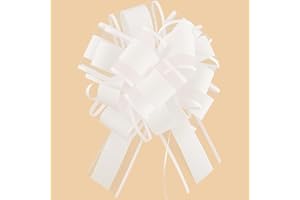 yisight 10pcs Lazo Regalo Grande, Lazos Navidad Grandes, Diámetro de 15 cm, Cinta para Moños de Regalo, para Boda, Bolsas de Azúcar, Manualidades, Coche Decoración (Blanco)