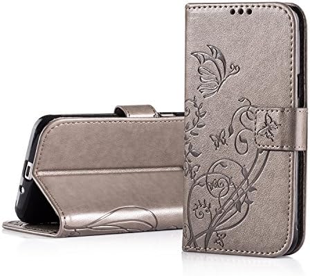 Leather Case for Samsung j3 2016 , ZOEVIEW Premium Soft Wallet Case with [ Kickstand ] [Card Slots] [Magnetic Closure] Notebook Cover Case for Samsung Galaxy J3 2016 , Grey