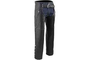Milwaukee Leather Chaps for Men's Black Prime Leather Zipped Thigh Pocket-Mesh Lined Motorcycle Rider Chap-SH1190