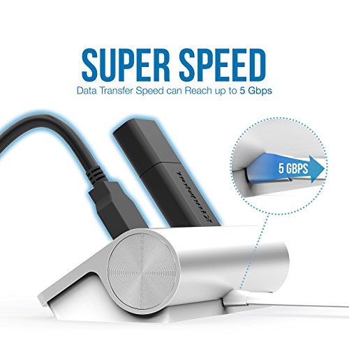Sabrent USB HUB Premium 3 Port Aluminium USB 3.0 Hub mit Multi-In-1 Kartenleser (30 cm Kabel) für iMac, MacBook, MacBook Pro, MacBook Air, Mac Mini, oder jeder PC (HB-MACR) - 4