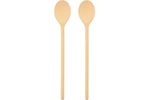 teemando® 2 X stabiler Marken-Kochlöffel aus Holz, 30 cm, ovaler Kochlöffel zum Kochen und Backen, garantiert unkaputtbar bei normaler Anwendung