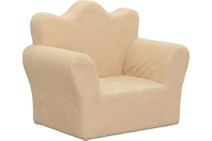 Gecheer Kindersofa Kindercouch Sitzmöbel Kindersessel Babysessel Sofa Minisofa Kindermöbel, 53 x 35 x 45,5 cm (B x T x H) Weicher Plüsch (100% Polyester) Creme