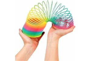 Fgnuay Spirale Arc en Ciel,Multicolore ，Fournitures de Printemps Magiques,Ressort Magique en Plastique (3,4 Pouces / 8,7 cm)