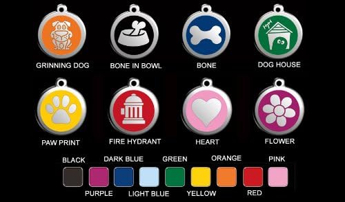 Custom Engraved Stainless Steel with Enamel Pet I.D. Tag - Large Dog by Cafe La Pooch