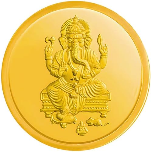 Kalyan Jewellers 24K (999) Purity Lord Ganesh Gold Coin 1 Gms