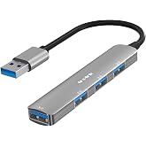 S-link SW-U333 USB Hub 4 Port Metal USB &Ccedil;oklayıcı, 1x USB 3.0 + 3x USB 2.0, 5Gbps Hızlı Veri Aktarımı, Slim Al&uuml;minyum Tasarım