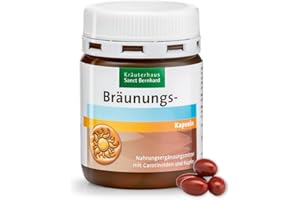 ‎KRÄUTERHAUS SANCT BERNHARD Sanct Bernhard Bräunungs-Kapseln, Nahrungsergänzungsmittel mit Beta-Carotin und Kupfer, Inhalt 90 Kapseln