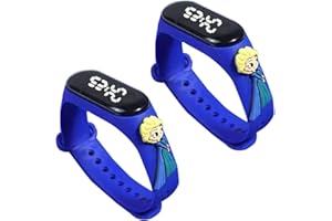 SCOOVY 2 Pezzi Frozen Orologio digitale per bambini,Orologio sportivo cartoni animati,Schermo LED orologio per bambino bambina,Impermeabile Cinturino In Silicone-cinturino compatibile mi band
