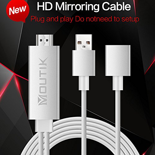 Moutik® Blitz zu HDMI Kabel Adapter USBPTV HDMI 1080P HDTV Projektor Anzeige für iPhone 7 7Plus 6S 6 Plus,für iPad,für Samsung S8 S7 Note 7 Note 6 Silber - 8