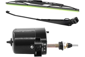 HOVCEH Scheibenwischermotor 12V Universal, Scheibenwischermotor 12V 105° mit Wischerarm und Wischerblatt, Wischermotor Traktor, Wiper Motor 12V für Willys Jeep Traktor, Wischermotor Universal
