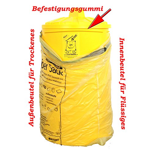 BS SackTonne für gelben Sack mit Deckel (mit Gummiband)