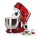 Produktbild Klarstein Carina Rossa • Knetmaschine • Rührmaschine • Küchenmaschine • 800 Watt Leistung • 4 Liter Edelstahlschüssel • 6-stufig einstellbare Arbeitsgeschwindigkeit • bedienungsfreundlich • rot
