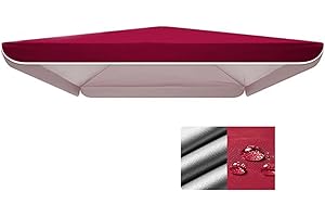 WOLWES Repuesto Sombrilla Rectángulo y Cuadrado, Tela Oxford Gruesa de Doble Capa, Tela Sombrilla de Exterior para Jardín, Piscina, Playa, Patio, Etc. (Color : Burgundy, Size : 2.5X2.5M/8.2X8.2ft)