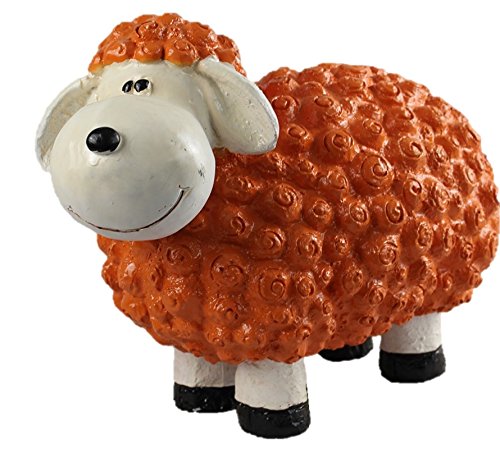 Dekofigur Schaf Gabi in orange bunte Schafe Tier Figuren für Haus und Garten