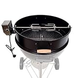 Universal-Drehspieß für Kugelgrill mit 55-57 cm Durchmesser (Außenmaß) - inkl. Ring-Auflage - Motor :220-240V in Edelstahl-Gehäuse (Spritzwasser-fest) - passend für viele Kugelgrills