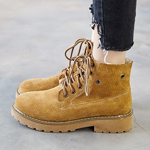 Martin Boots British High Wind Motorcycle Boots Western Scrub Naked Shoes,Yellow,35