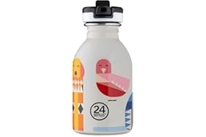 24BOTTLES Kids Bottle - butelka dla dzieci w szkole podstawowej i przedszkola 250 ml, butelka z zakrętką 100% hermetyczne, torby ekologiczne ze stali nierdzewnej włoski design [Non-Termiczny, Ultraligh]